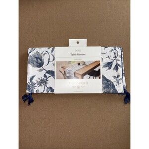 Threshold Blue Floral Table Runner 14x72 NEW Fast Shipping